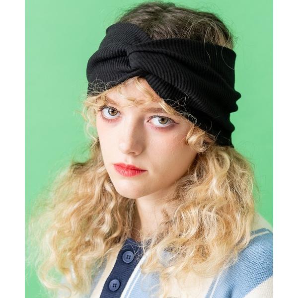 ヘアバンド an meets zakka ストレッチコットンリブクロスターバンヘアバンド