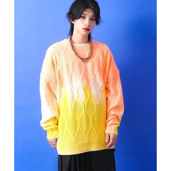 セーター ニット a.p.o.v. グラデーションケーブルニットセーター メンズ レディース