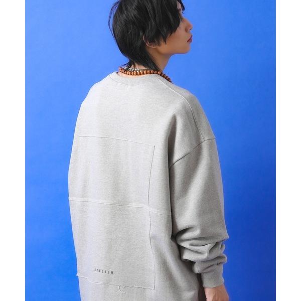 トレーナー スウェット a.p.o.v. バックパッチワーク＆デザインプリントオーバーサイズトレーナ...