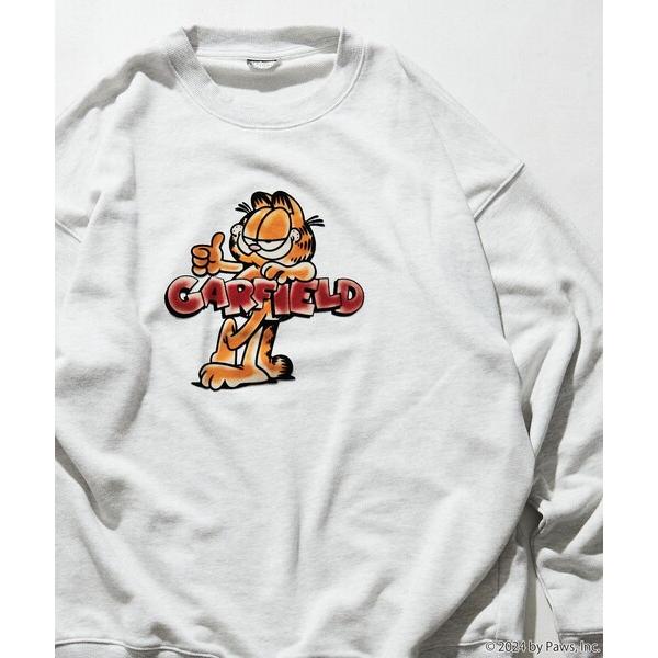 トレーナー スウェット Garfield/ガーフィールド フロッキープリント クルーネックスウェット...