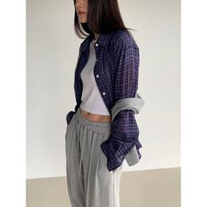ブラウス シャツ 「DIDOT.」クラシックシアーチェックシャツ レディース
