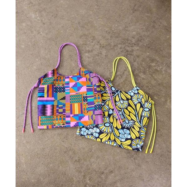 トートバッグ 「TOPKAPI COULEUR」アフリカン柄 パラコード ハンドル トート バッグ ...