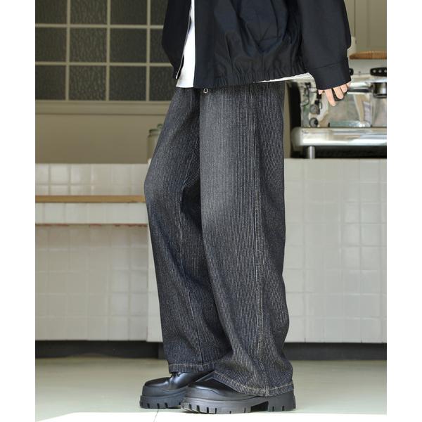 ジーンズ 「neos」ルーズシルエット ビンテージ デニム ライク コーデュロイ パンツ メンズ レ...