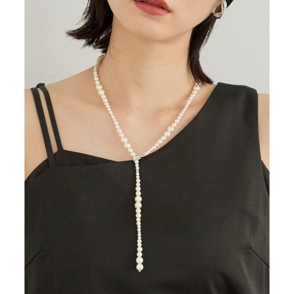 ネックレス ガラスパールYラインネックレス202881 レディース