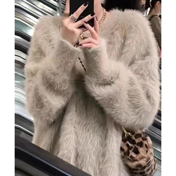 ニット セーター シャギーオーバーサイズニットトップス レディース