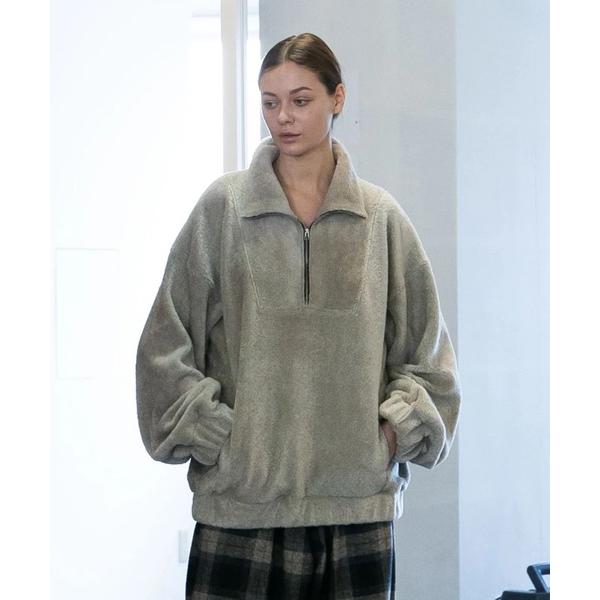 「my beautiful landlet」PILE FABRIC HALF ZIP PULLOVE...