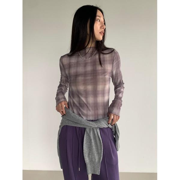 tシャツ メロウチェックシアーT レディース