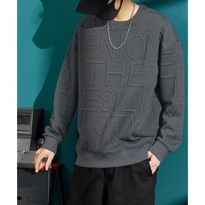 パーカー エンボス加工ロゴtシャツ メンズ 長袖 メンズ