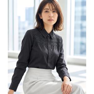 ブラウス シャツ 「NARACAMICIE」レースシャツカラー長袖シャツ レディース