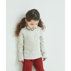 tシャツ リブコットン素材 配色メロー ハイネック インナートップス キッズ 子供服 女の子