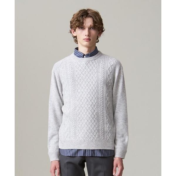 セーター ニット 「Cash Lamb’s wool」ケーブルニット / クルー メンズ