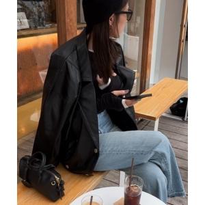 GapStudio レザージャケット ライダース コーティング デニム