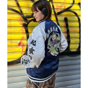 美品⭐️百花繚乱　スカジャン　リバーシブル　Lサイズ 百花繚乱 スカジャン 和柄リバーシブルスカジャン（舞妓） メンズ