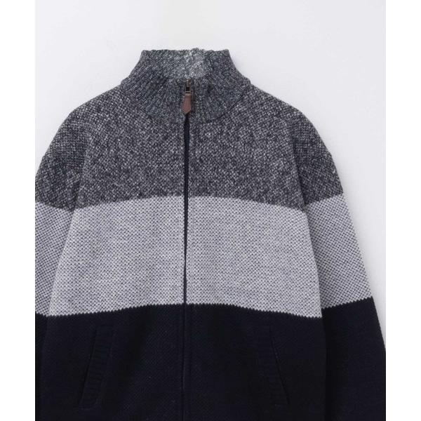 ブルゾン アウター NAVY あったかシリーズ「温℃」裏ボアZIPスタンドニットジャケット メンズ