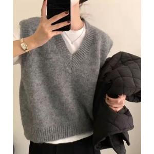 ベスト ジレ 「 ammy. / エイミードット 」 コンパクト Vネック ニット ベスト レディース