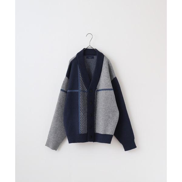 カーディガン WS select クロスチェック柄オーバーサイズカーディガン メンズ レディース