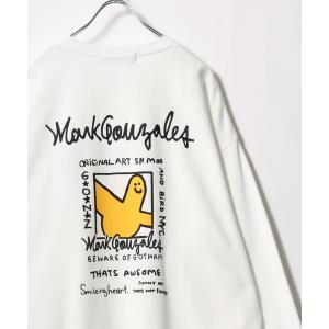 トレーナー スウェット 2025AW MARK GONZALES/マークゴンザレス オーバーサイズ 裏起毛 ワンポイント刺繍 フロント/バックプリント