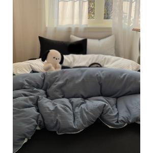 IYAN ベッド 寝具 「3点セット」ストライプ柄布団カバー/シーツ/枕