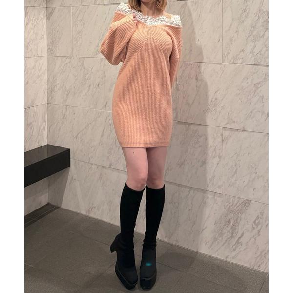 tシャツ オフショルニットワンピース made in INTER FACTORY レディース