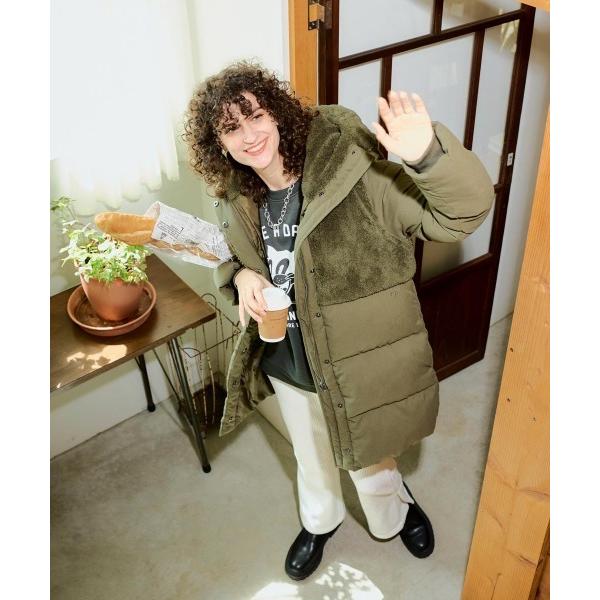 ダウンコート ダウンジャケット 「OP/オーピー」レディースボア切替キルティングジャケット　ブルゾン...