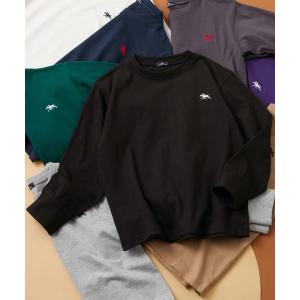 tシャツ 「 POLO CHAMPS / ポロチャンプス 」ワンポイント ロゴ刺繍 オーバーサイズ ロンT 長袖 キッズ