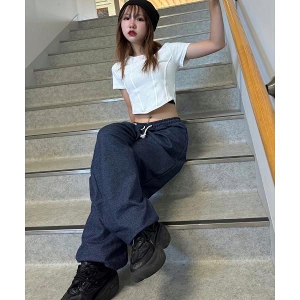 パンツ デニム風ルーズシルエットパンツ キッズ 子供服 男の子 女の子