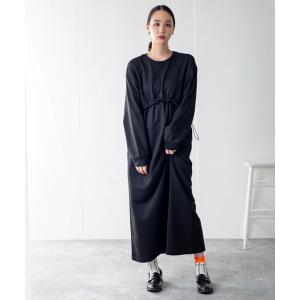 ワンピース 「2WAY」リラックス感とおしゃれさを両立したウエストドロスト付き裏毛ワンピース