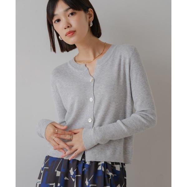 カーディガン ソフトタッチキーネックカーデ レディース
