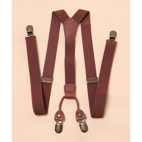 サスペンダー 3-9D14 トラッド デザイン サスペンダー Y型 4クリップ付き 長さ調節可能 レ...