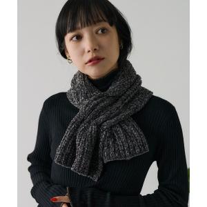 KK ダークグレー マフラー ハート刺繍 A KK ダークグレー マフラー ハート刺繍 A