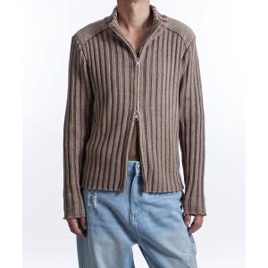 セーター ニット 「White Line」 コントラスト ドライバーズ ニット メンズ レディース