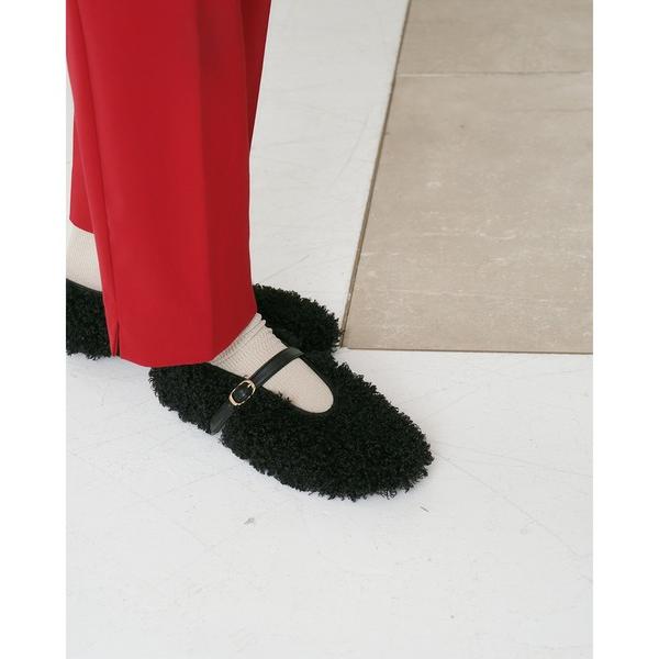 パンプス フラット ボア メリージェーン