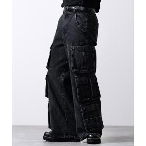 ジーンズ 「CLEL」3D Many Pocket Denim Cargo Pants / 3Dメニーポケット デニムカーゴパンツ メンズ レディース