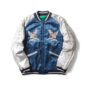 ALPHA INDUSTRIES スカジャン リバーシブル MA-1 ブルー ALPHA アルファ リバーシブル MA-1 スカジャン フライト