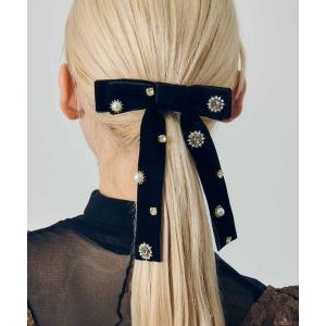 ヘアクリップ デコラティブ ベロア リボン バレッタ｜ZOZOTOWN Yahoo!店