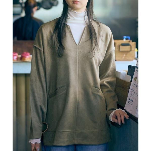 tシャツ 高身長　フェイクスエードダンボールキーネックプルオーバー（トールサイズ）Essenave ...