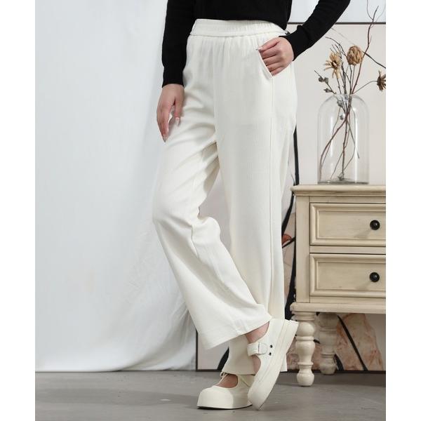 パンツ 「Aimoha」ウエストゴムストレートパンツ レディース