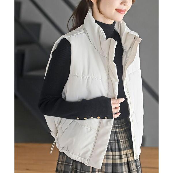 ダウンベスト ベスト 中綿スタンドショートベスト レディース