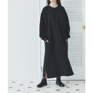 ワンピース 「ママサイズ」裏起毛 リラックスシルエット ワンピース