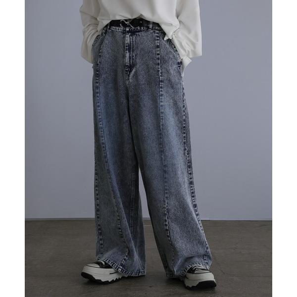 ジーンズ 「12oz」ルーズシルエットシームデニムパンツ メンズ レディース