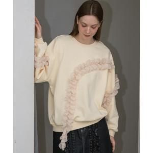 トレーナー スウェット many frill loose sweat / デザインフリルスウェット レディース