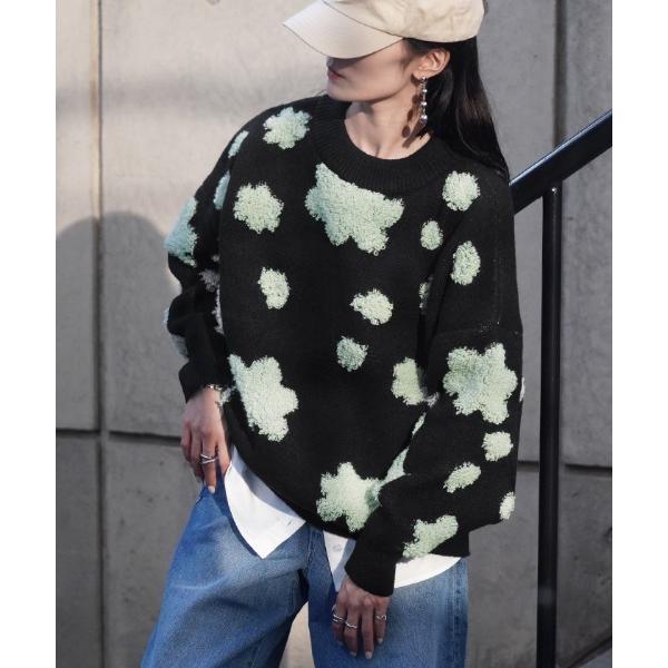 ニット セーター ニュアンス柄ニット レディース