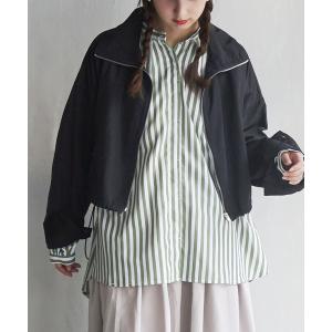 ブルゾン アウター スリットスリーブ ジップアッ...の商品画像