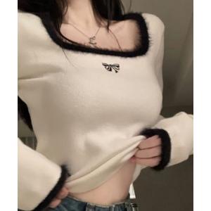 tシャツ ワンポイント　シャギーデザインカットソー レディース