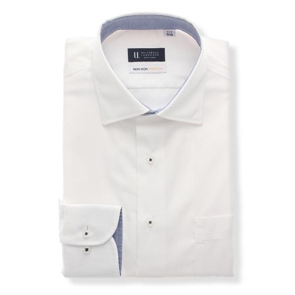 フォーマル シャツ ワイシャツ 長袖 ノンアイロンストレッチ 3BLOCK ワイドカラー FIT ド...