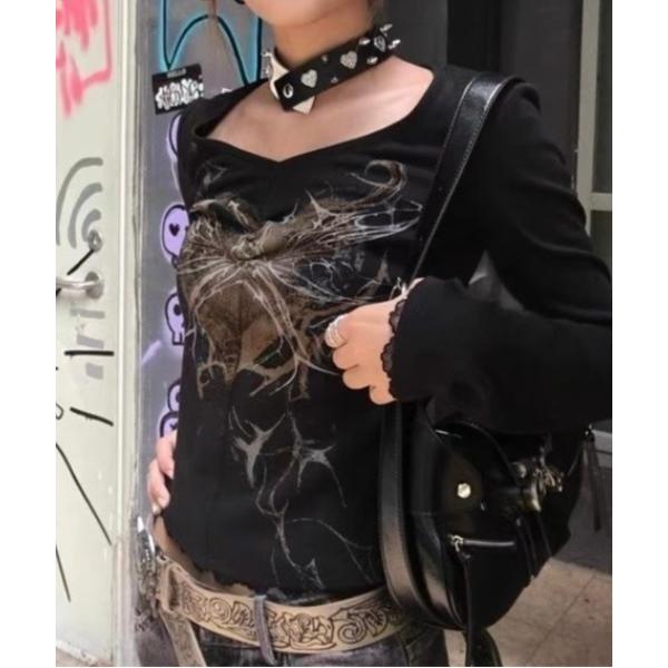 tシャツ フロントプリントもちもちトップス レディース