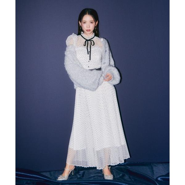 ワンピース 「LILY BROWN×MARY QUANT」ベルトセットドットチュールドレス