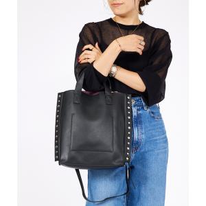 トートバッグ 「cheek/チーク」2WAY トートバッグ / リベット / フェイクレザー / 軽量 レディース