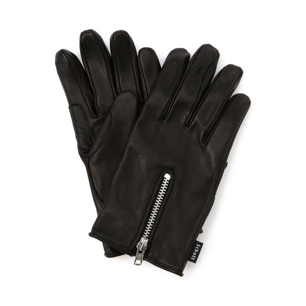 手袋 Schott/ショット/ZIP LEATHER GLOVE/ジップレザーグローブ メンズ レデ...