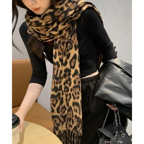 マフラー ストール ヒョウ柄 マフラー レディース